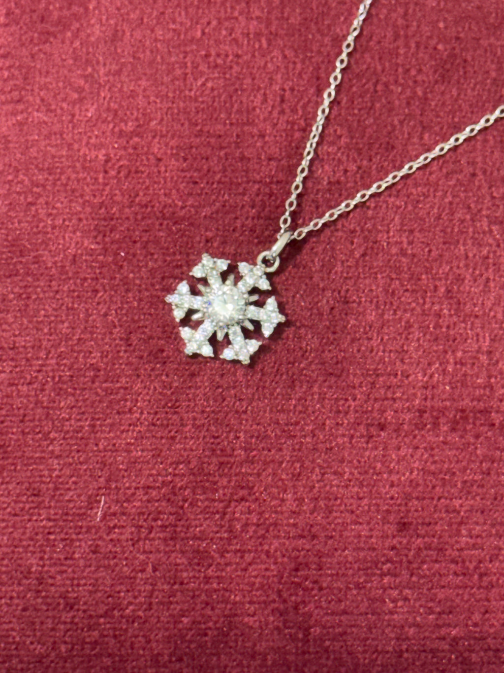 925 Sterling Silver Sparkling Snowflake Necklace – 18"