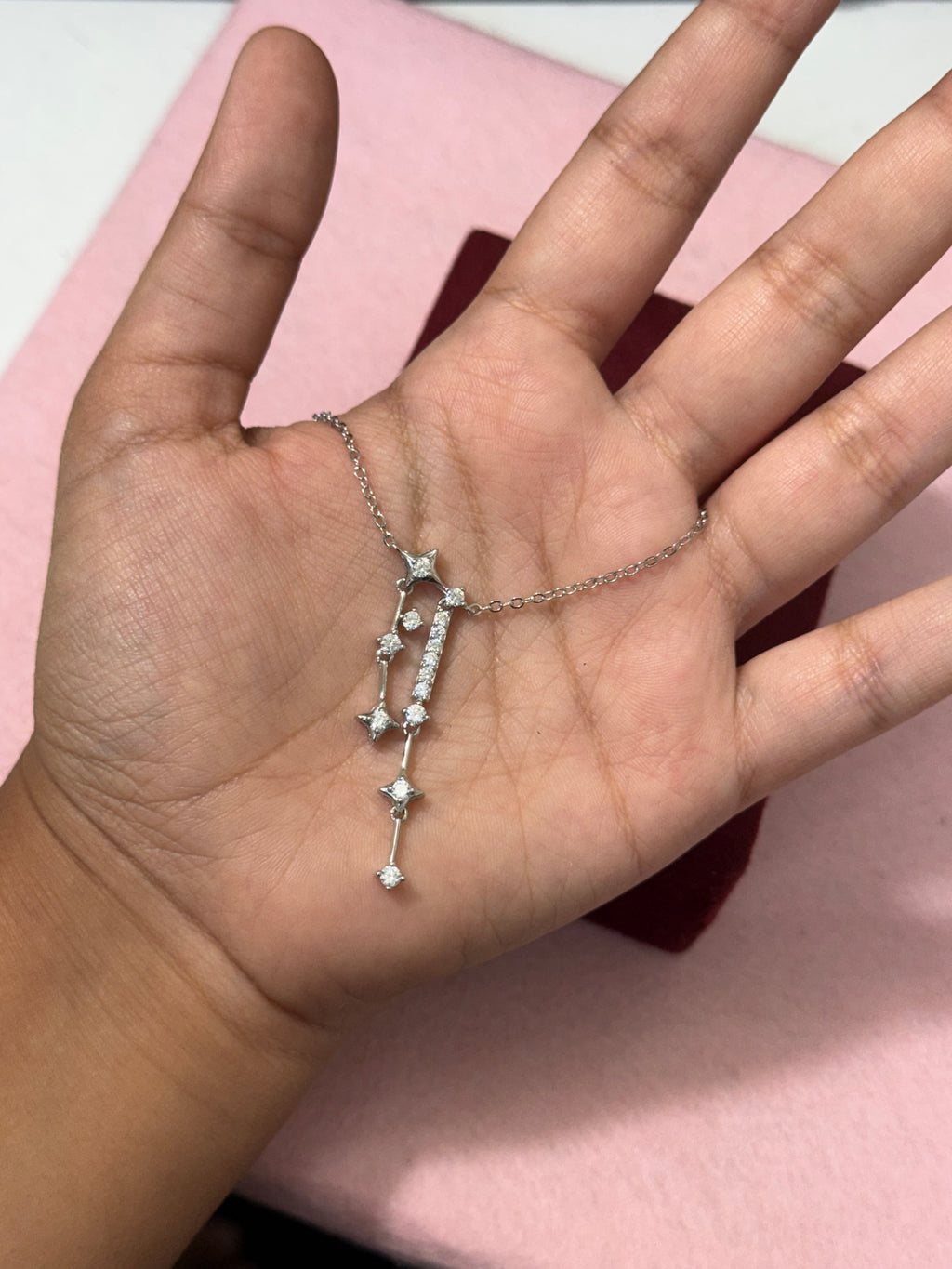 925 Sterling Silver Celestial Star Dangle Necklace – 18"