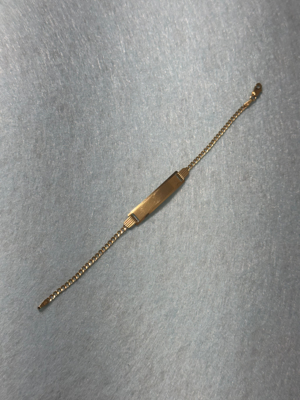 10K Yellow Gold Solid ID Plate Bracelet – 5.5”