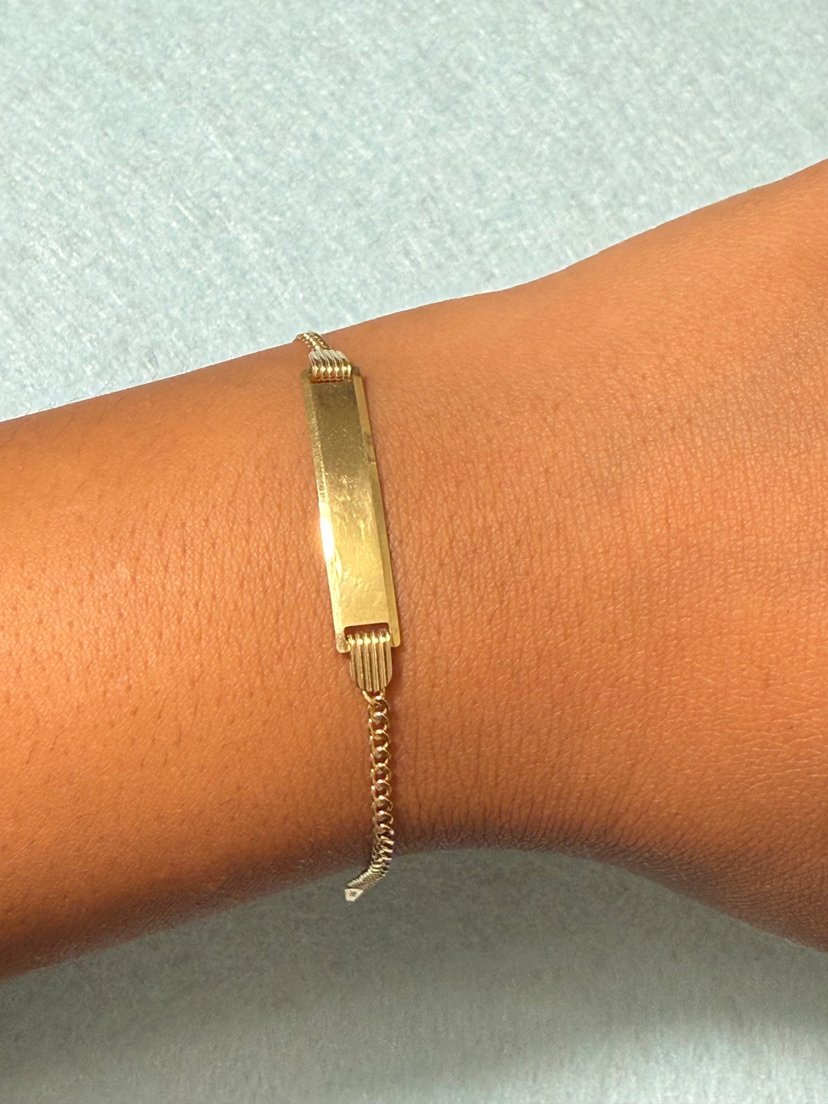 10K Yellow Gold Solid ID Plate Bracelet – 5.5”