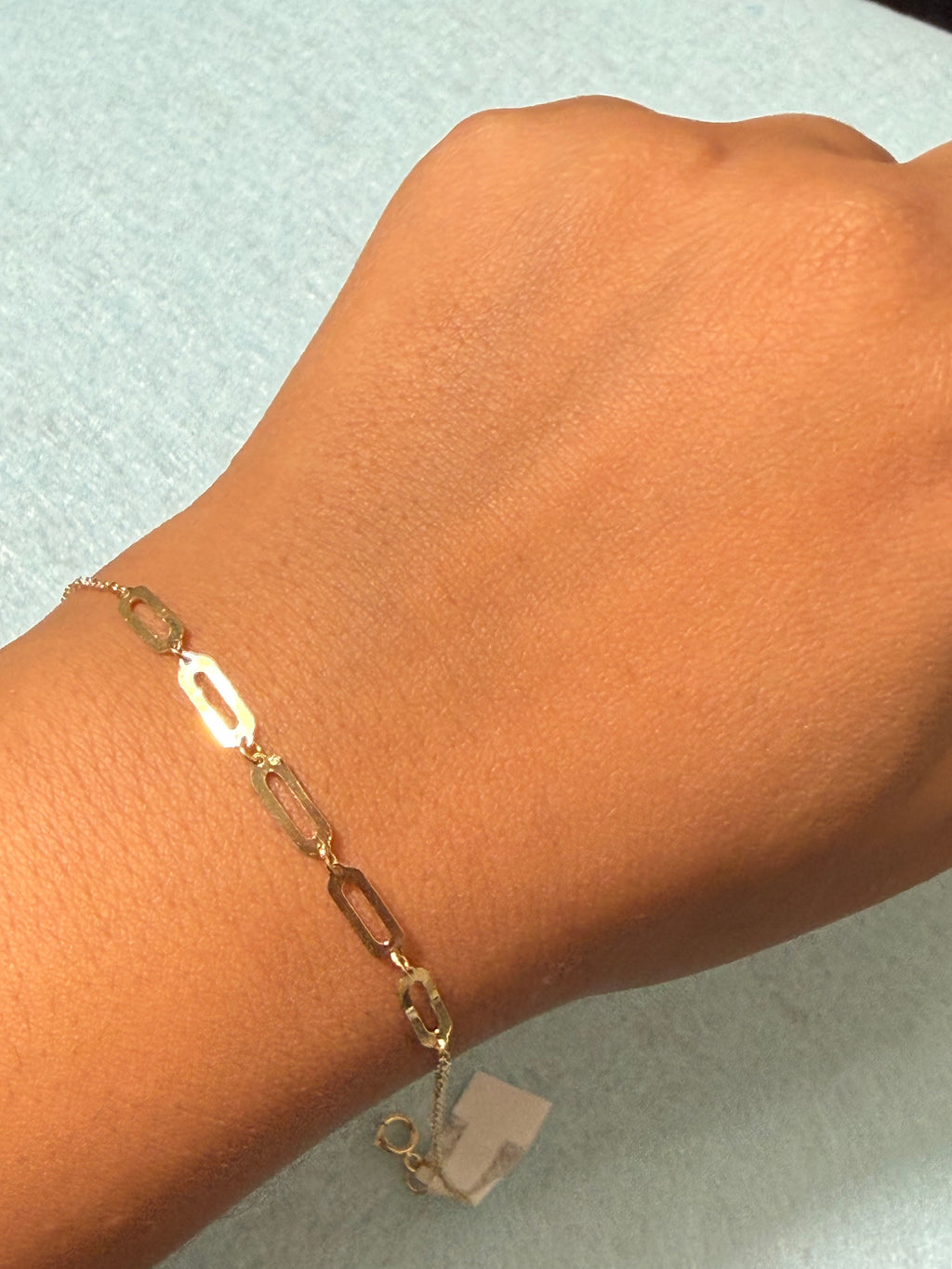 18K Yellow Gold Open Link Bracelet – 7.5”