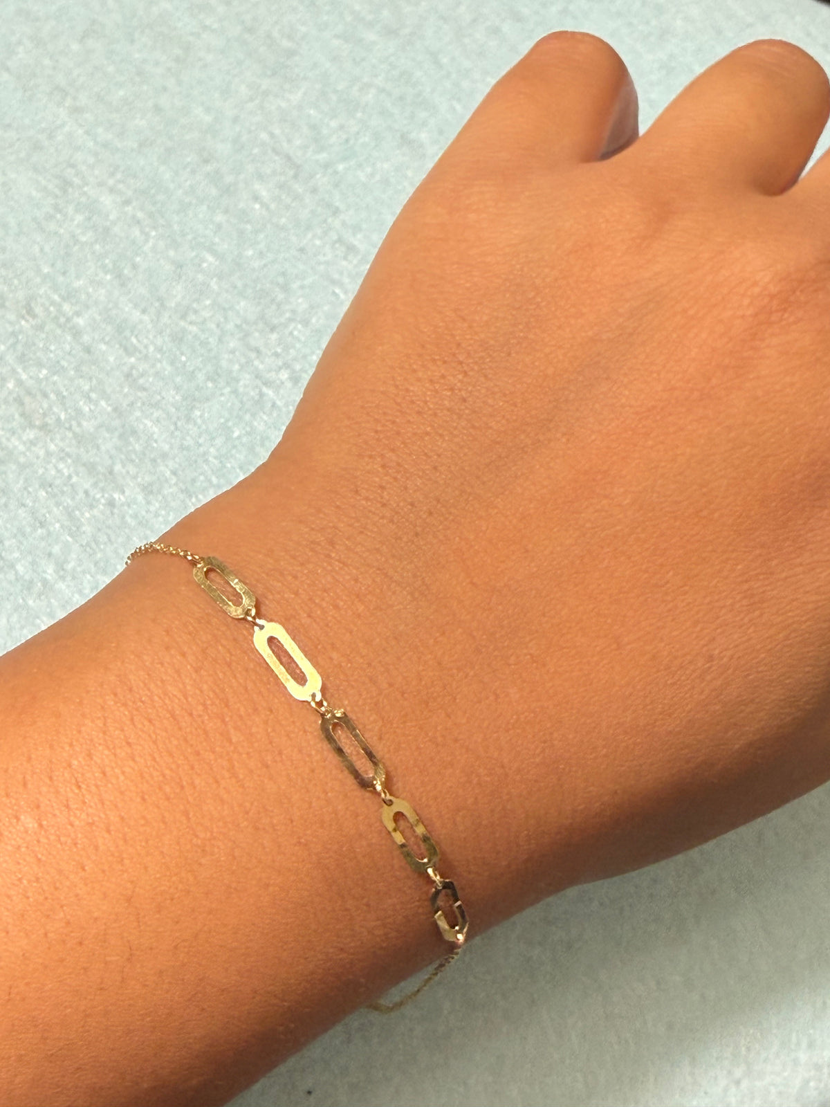 18K Yellow Gold Open Link Bracelet – 7.5”
