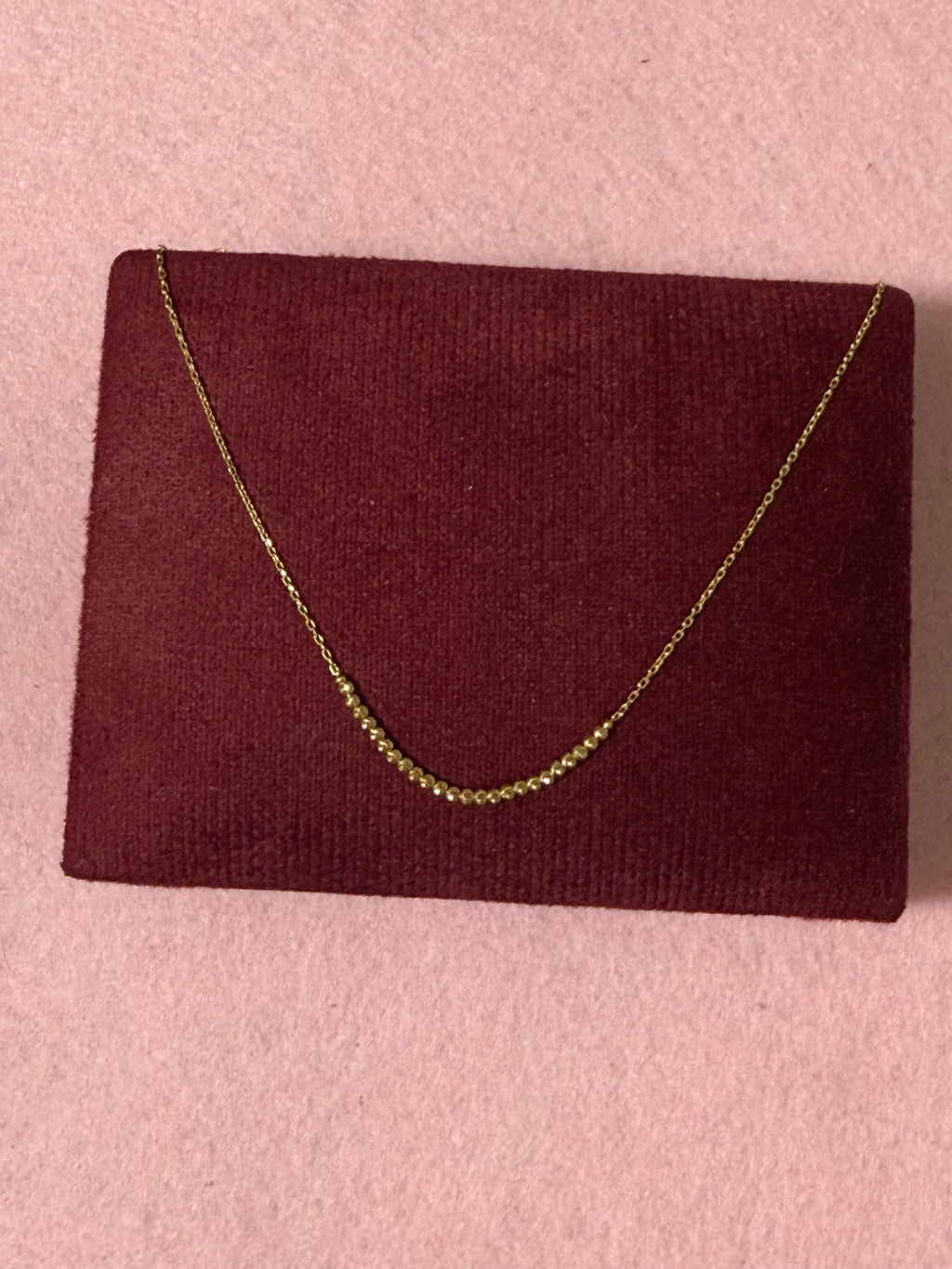 10K Yellow Gold Beaded Bar Anklet – 9” + 1” Adjustable