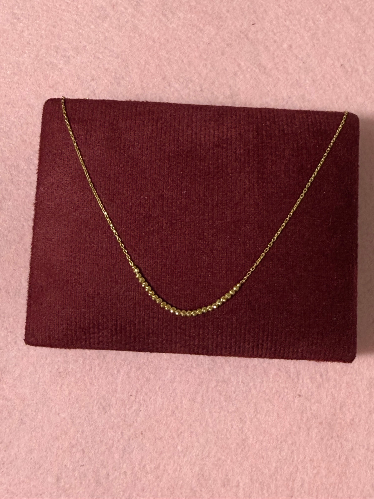 10K Yellow Gold Beaded Bar Anklet – 9” + 1” Adjustable