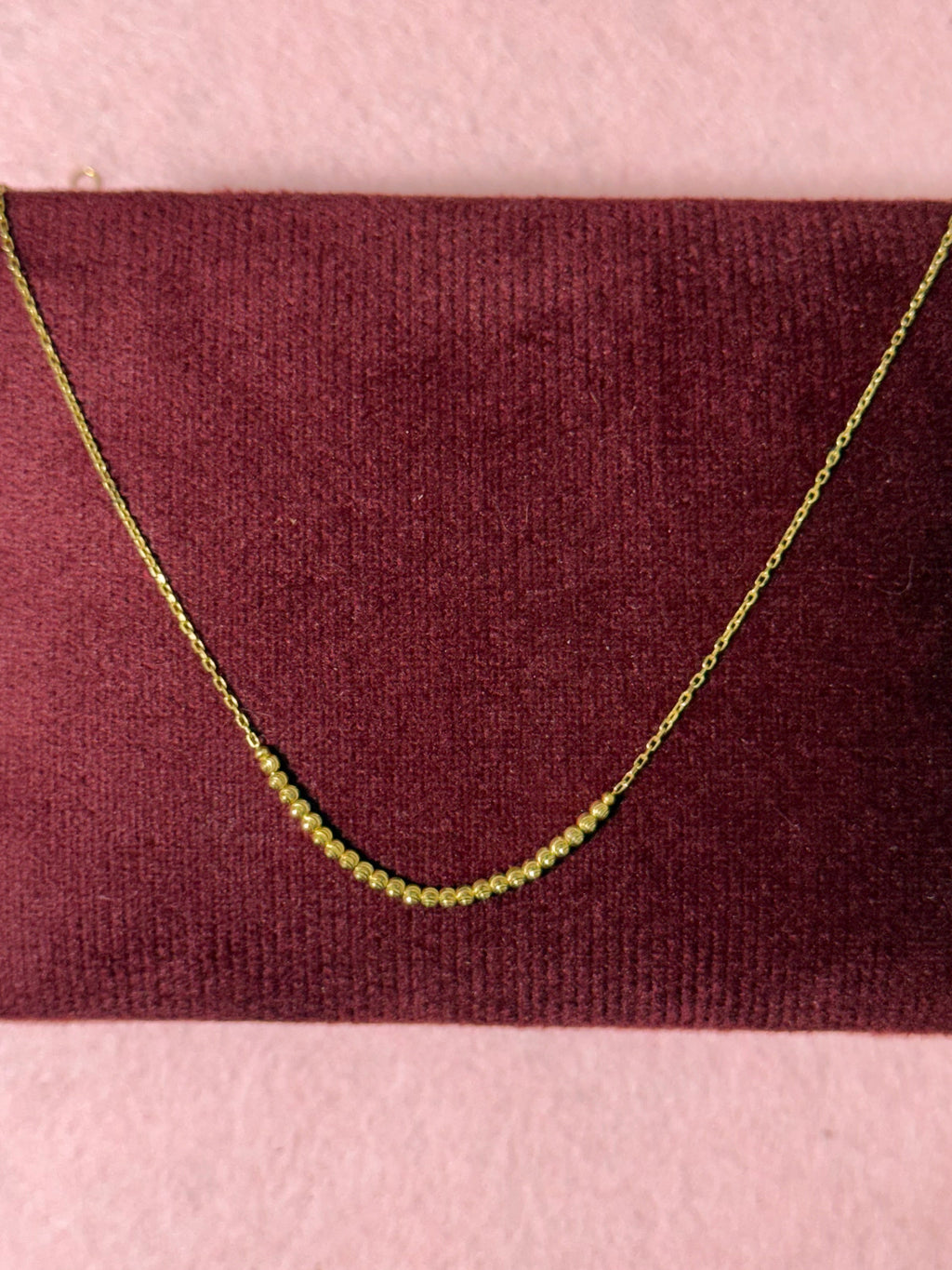 10K Yellow Gold Beaded Bar Anklet – 9” + 1” Adjustable
