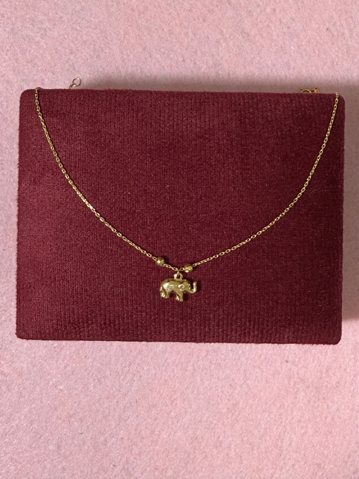 10K Yellow Gold Elephant Anklet – 9” + 1” Adjustable