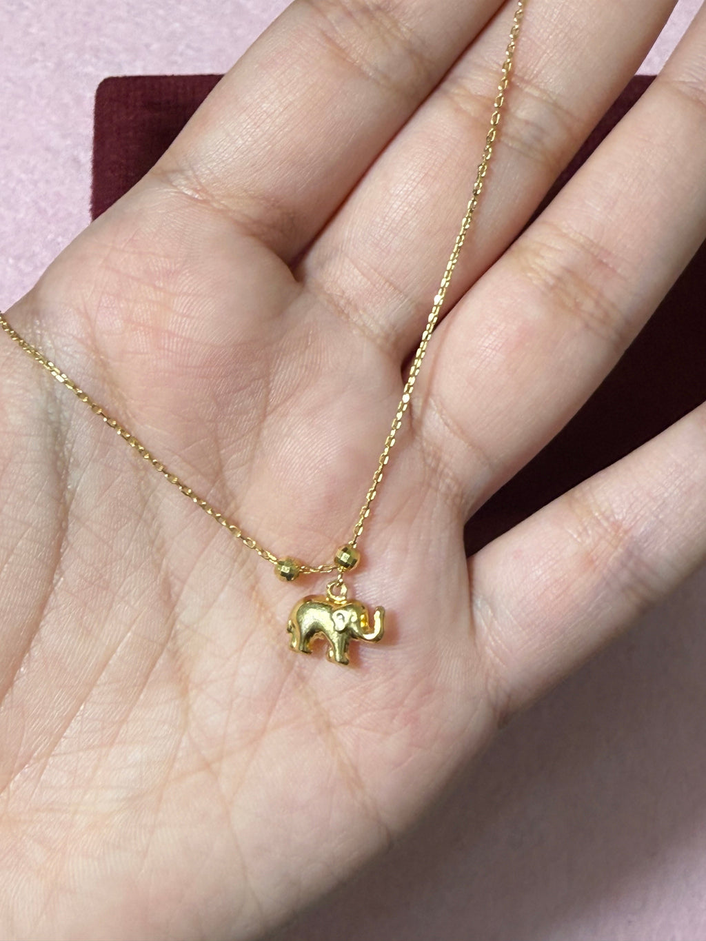 10K Yellow Gold Elephant Anklet – 9” + 1” Adjustable