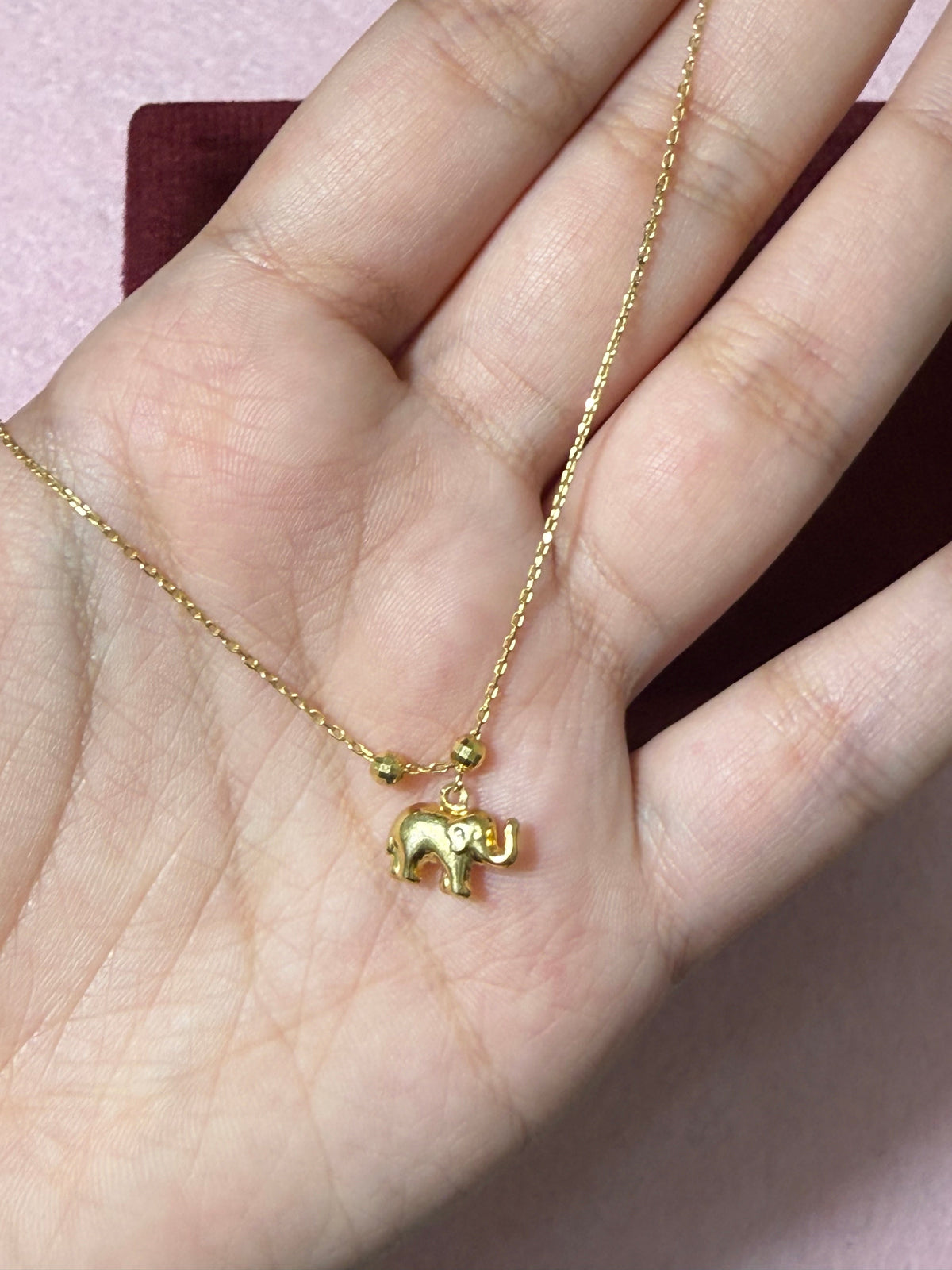 10K Yellow Gold Elephant Anklet – 9” + 1” Adjustable