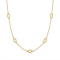 10K Yellow Gold Open Marquise Link Anklet – 9” + 1” Adjustable