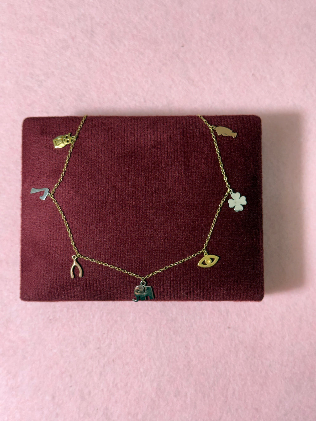 10K Two-Tone Gold Lucky Charm Anklet – 9” + 1” Adjustable