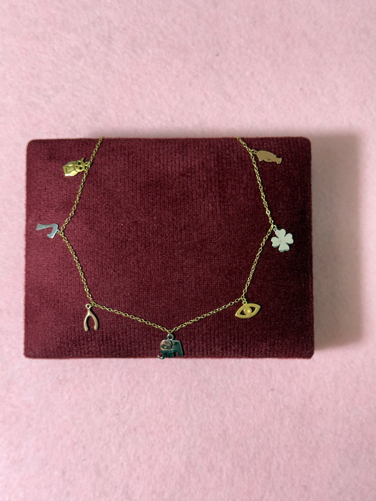 10K Two-Tone Gold Lucky Charm Anklet – 9” + 1” Adjustable