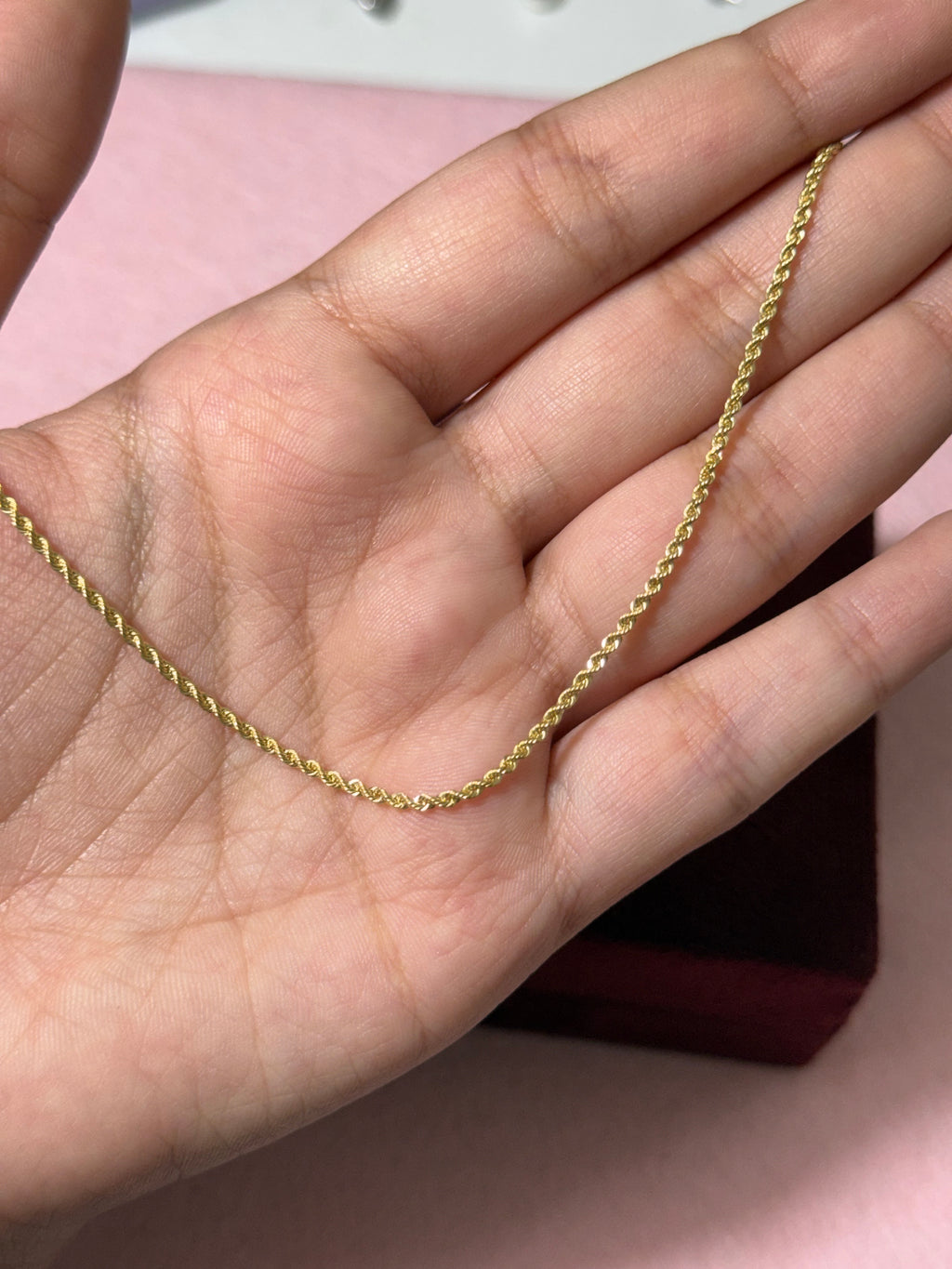 10K Yellow Gold Diamond-Cut Rope Anklet – 10”