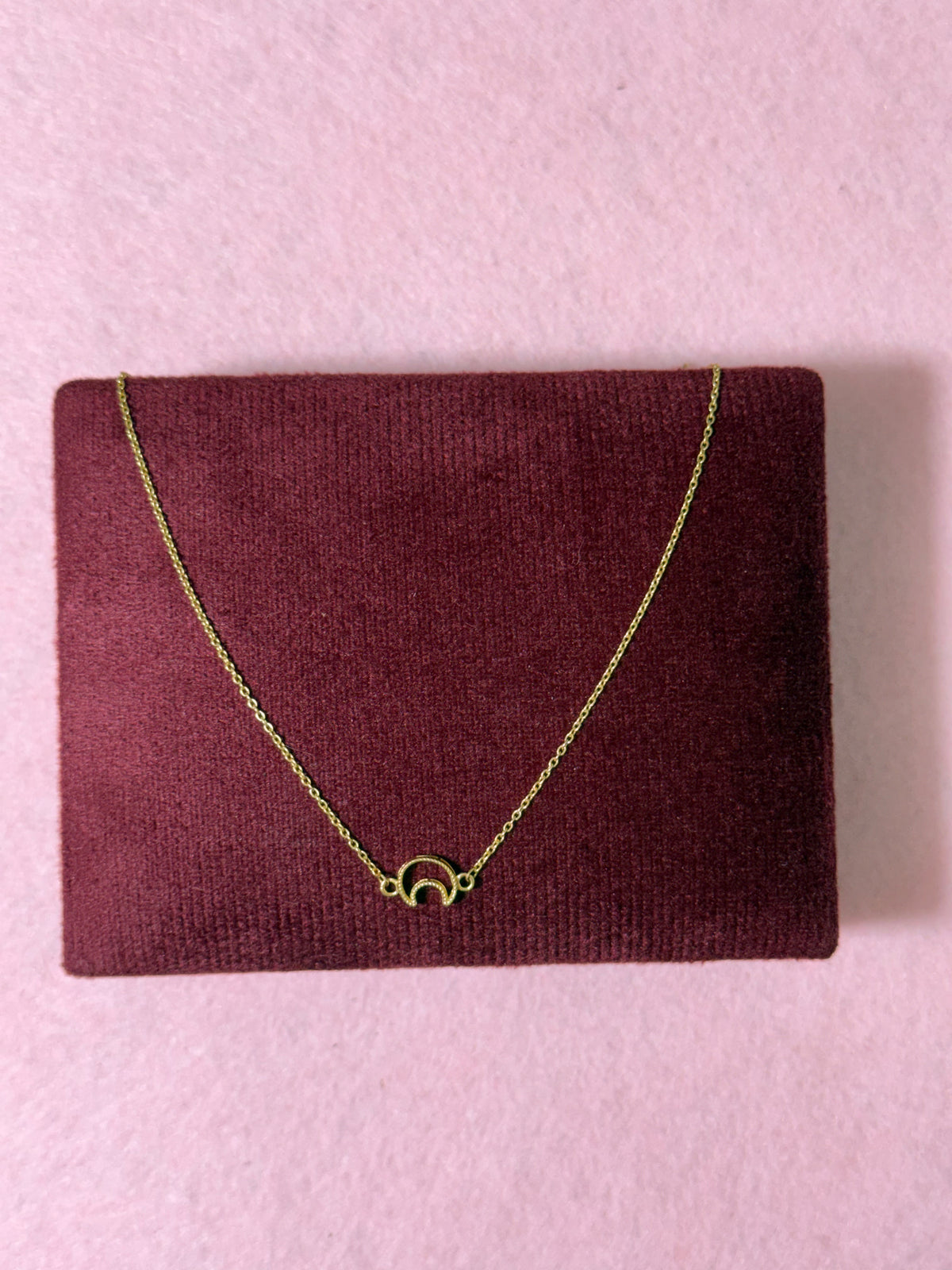 10K Yellow Gold Crescent Moon Anklet – 9” + 1” Adjustable