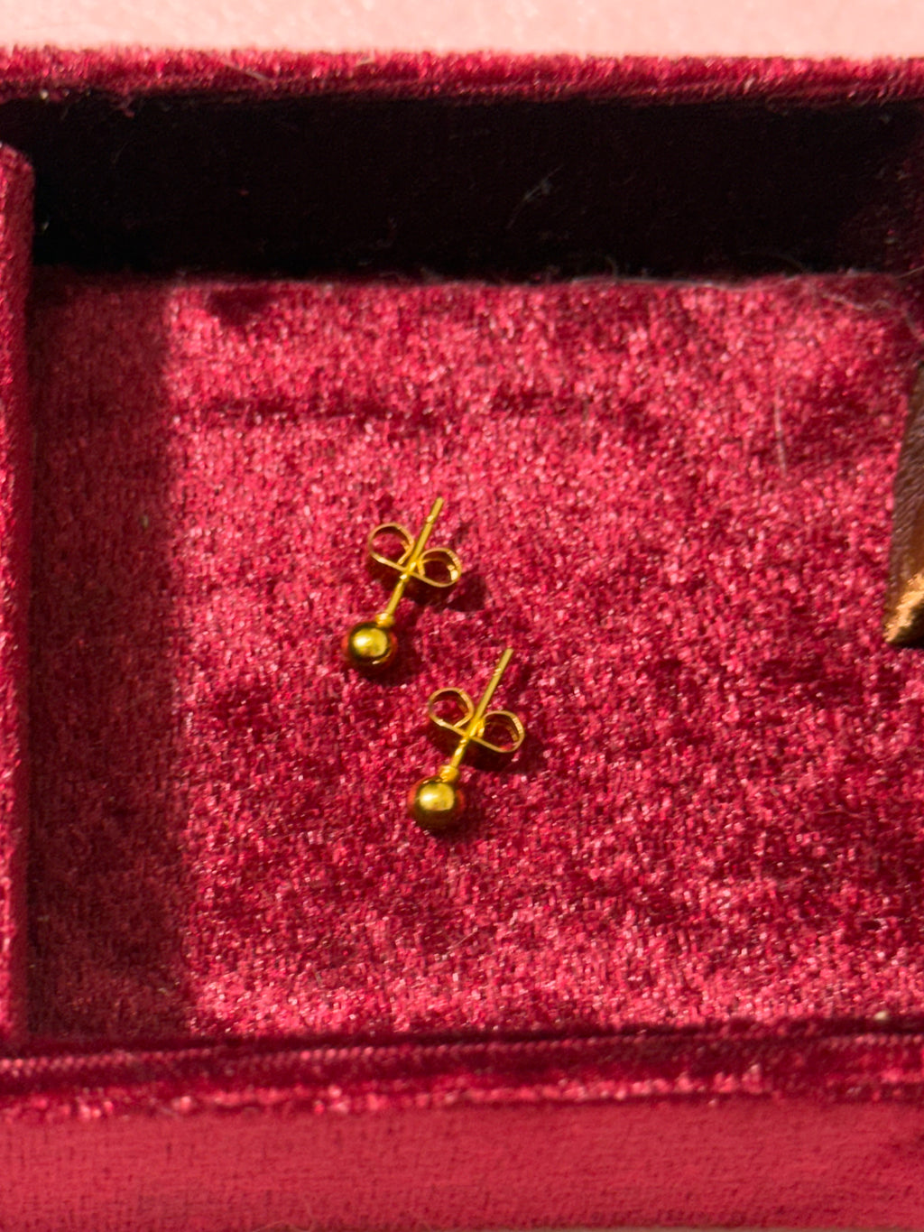 Gold Stainless Steel Mini Ball Stud Earrings