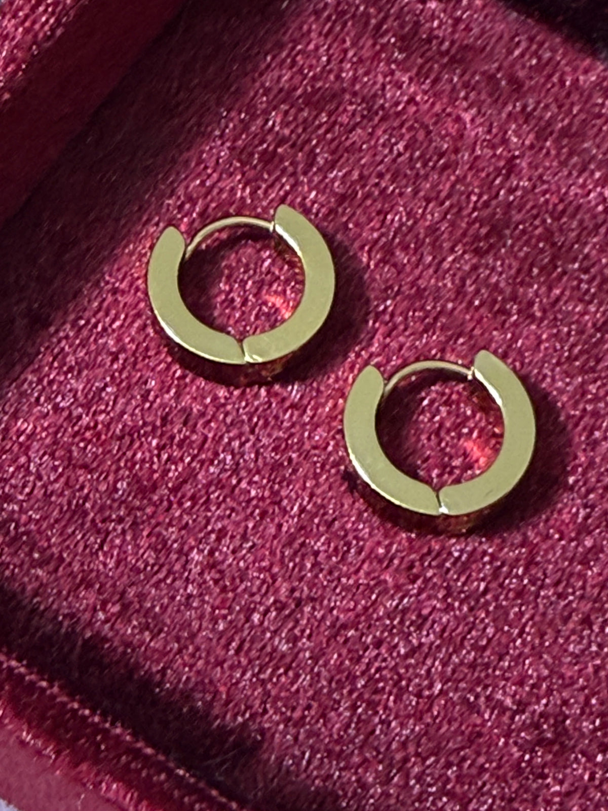 Gold Stainless Steel Classic Huggie Hoop Earrings