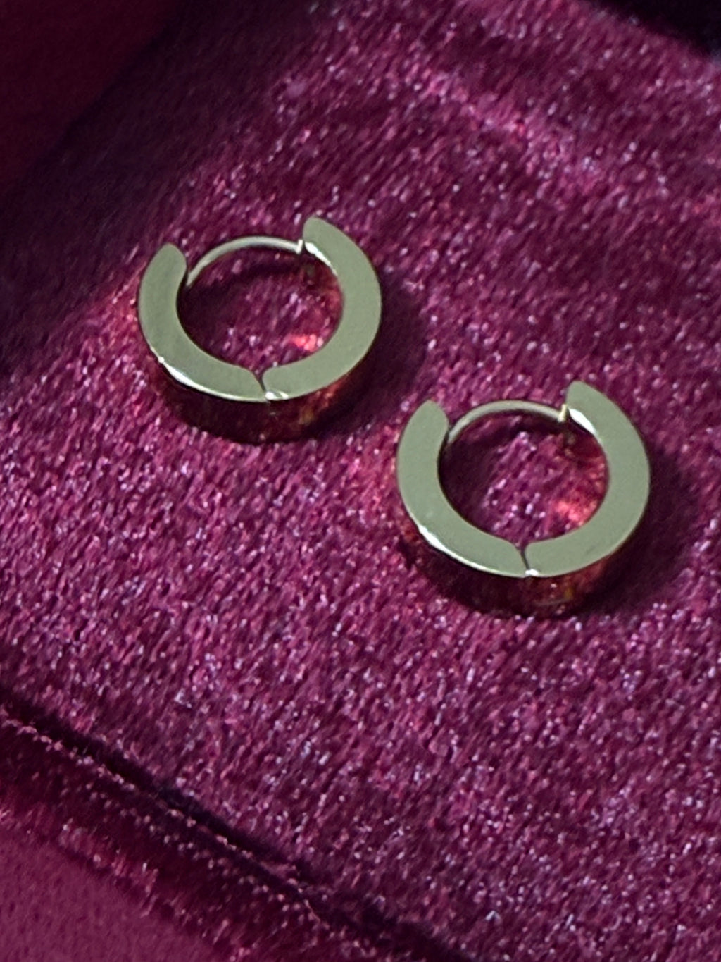 Gold Stainless Steel Classic Huggie Hoop Earrings