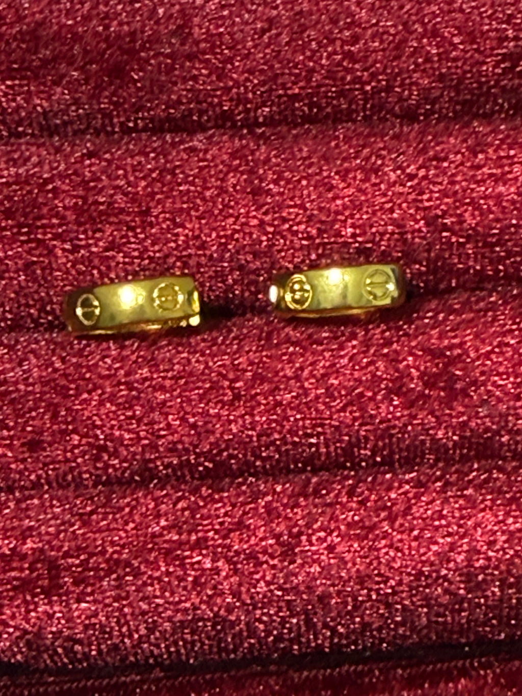 Gold Stainless Steel Screw Design Huggie Hoop Earrings