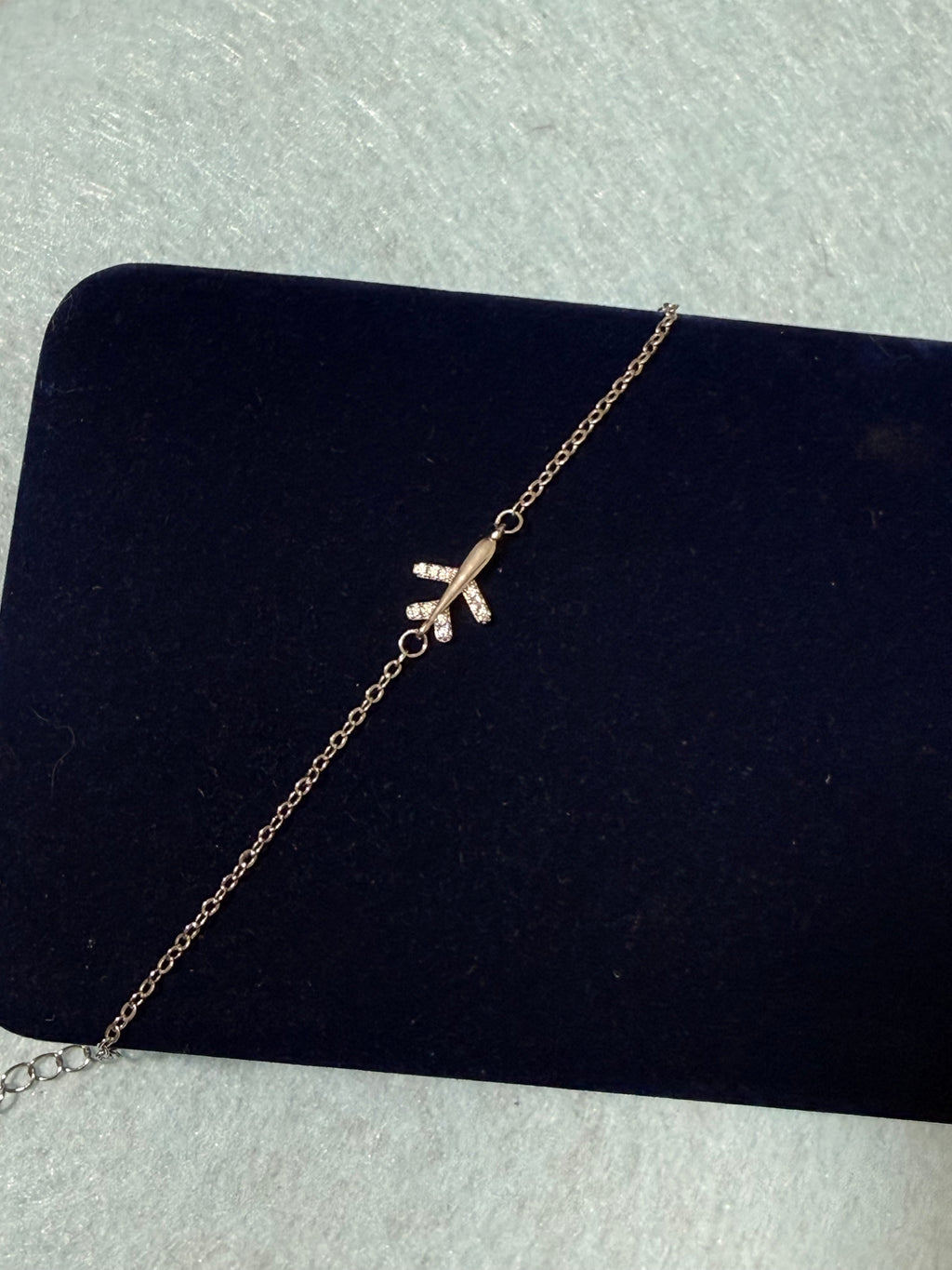 925 Sterling Silver Airplane Bracelet – 8" Adjustable