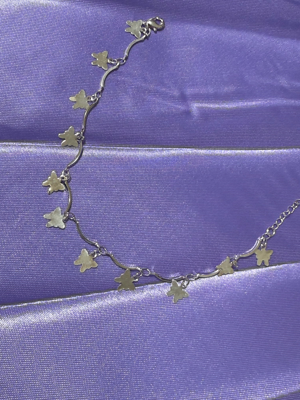925 Sterling Silver Butterfly Charm Anklet