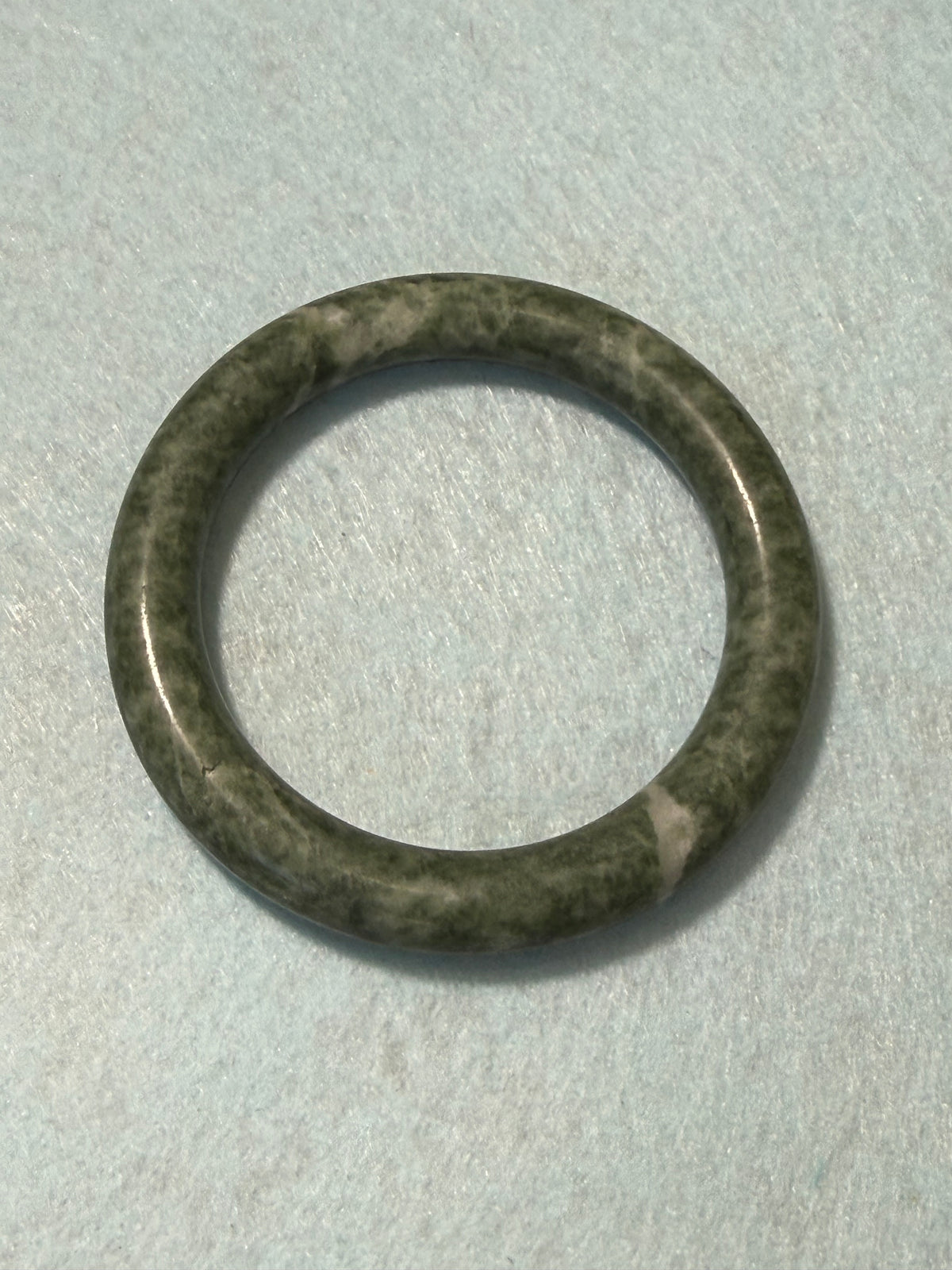 Natural Grade A Jade Bangle – Deep Emerald Green Marbled – Large