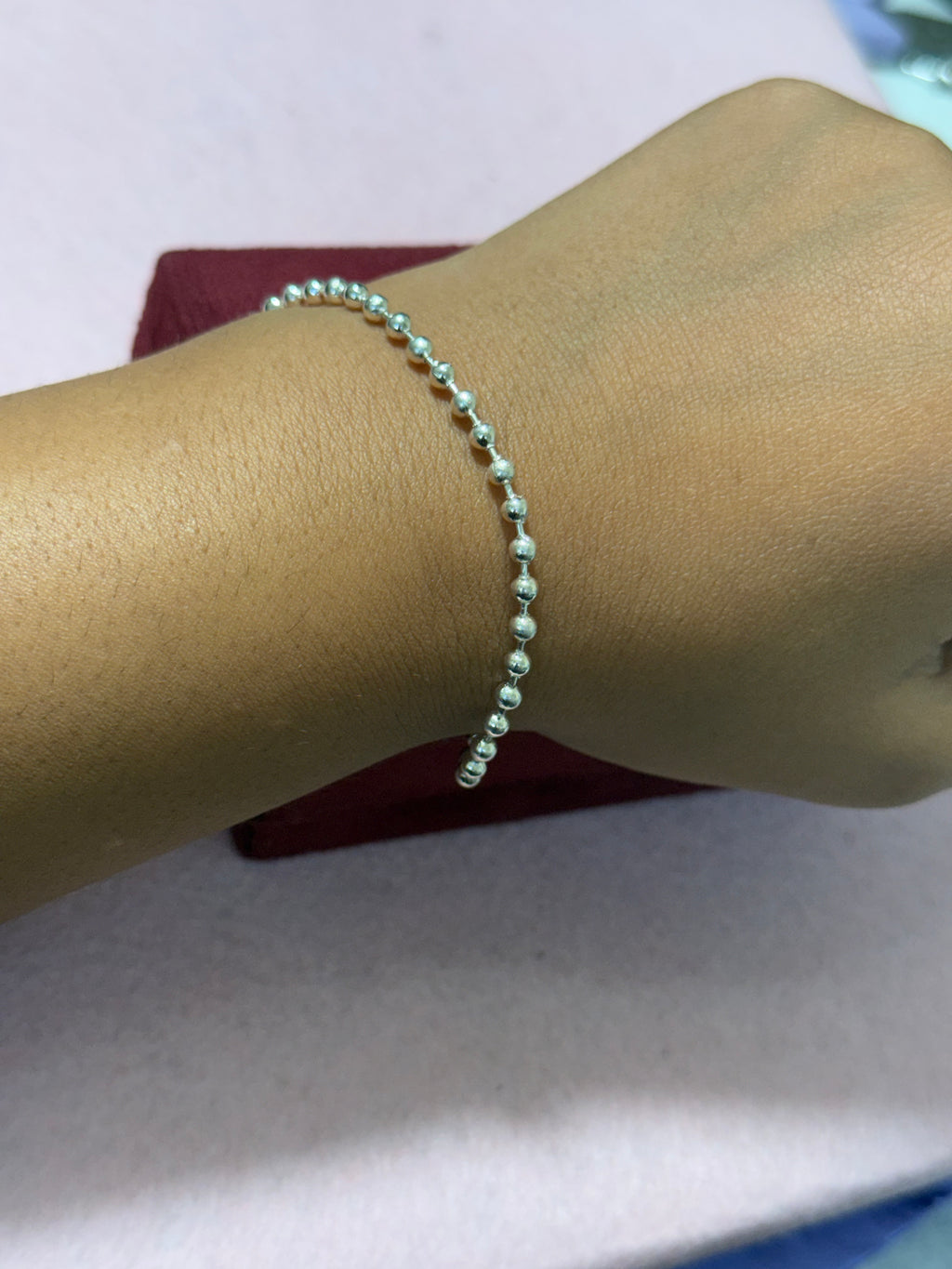 925 Sterling Silver Polished Beaded Bracelet – 8" Adjustable