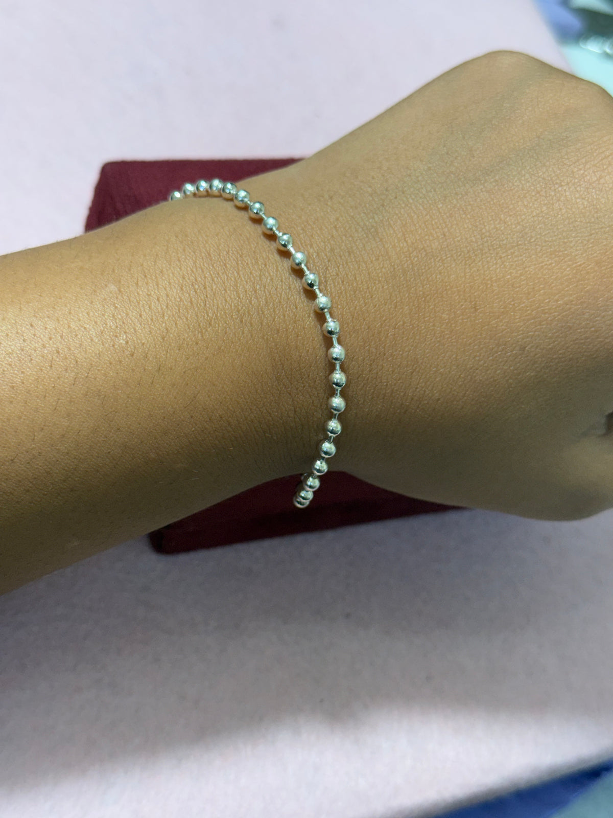 925 Sterling Silver Polished Beaded Bracelet – 8" Adjustable