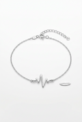 925 Sterling Silver Heartbeat Bracelet – 7" Adjustable