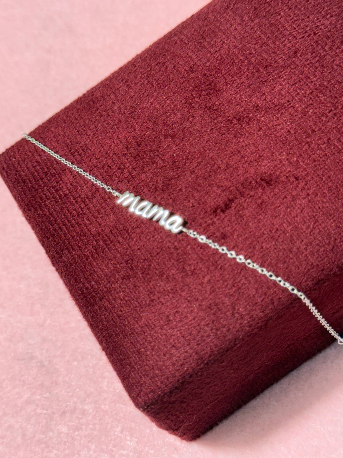 925 Sterling Silver Mama Script Bracelet – 7" Adjustable