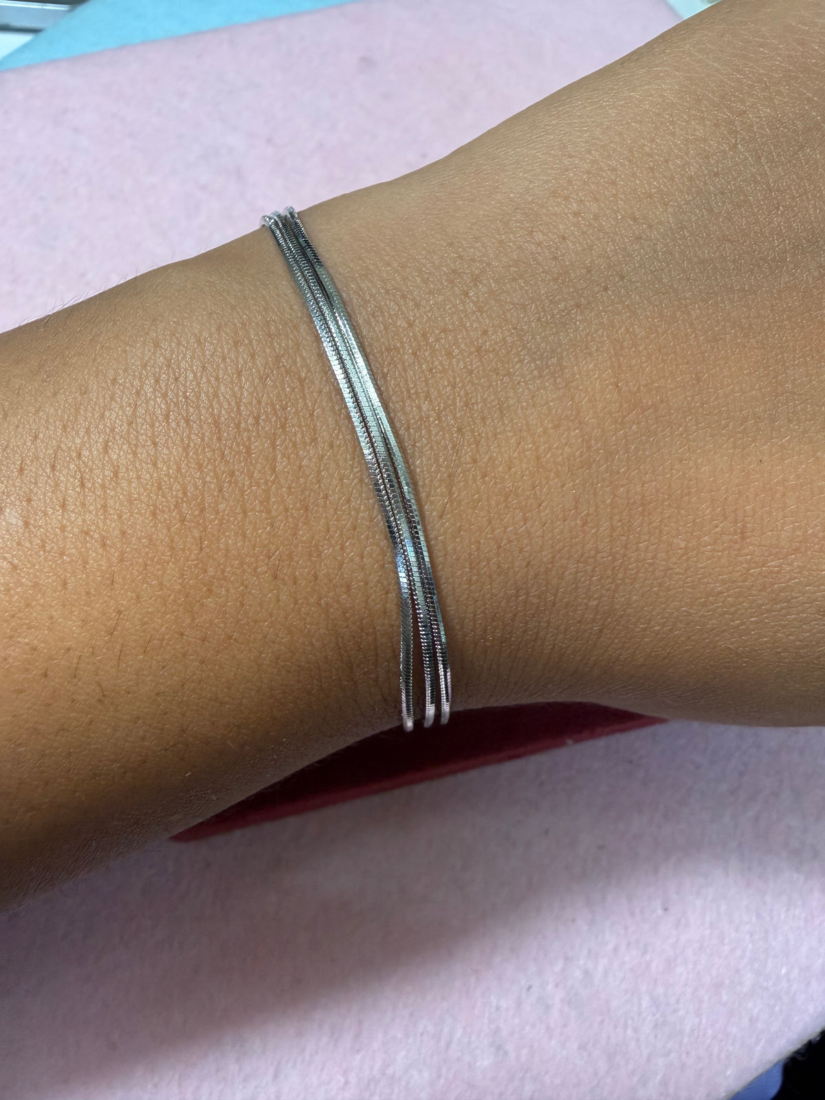 925 Sterling Silver Triple Strand Bracelet
