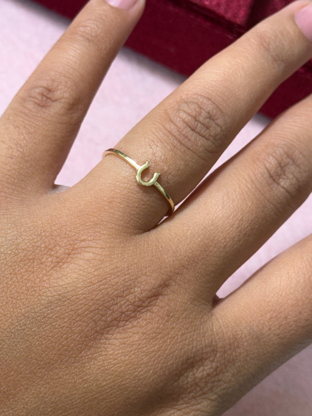 14K Yellow Gold Horseshoe Ring – Size 8