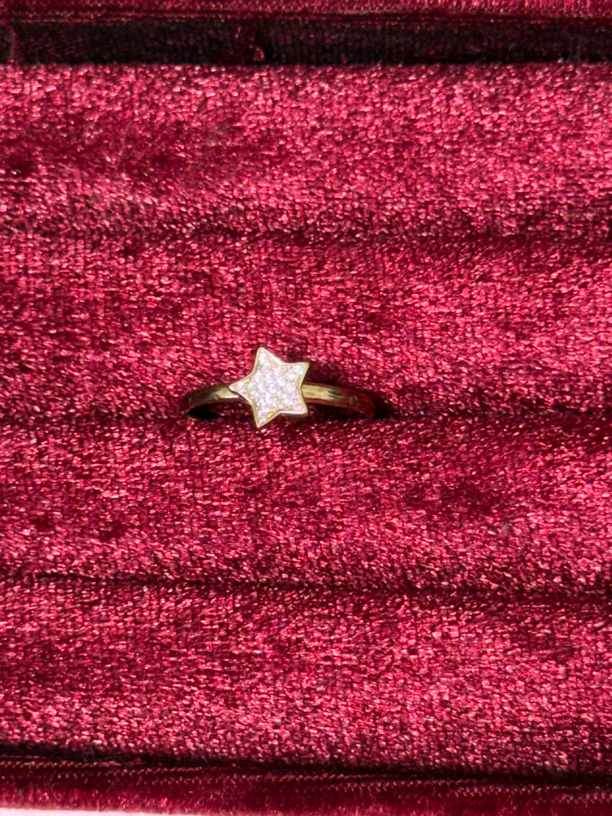 14K Yellow Gold Sparkling Star Ring – Size 6.5