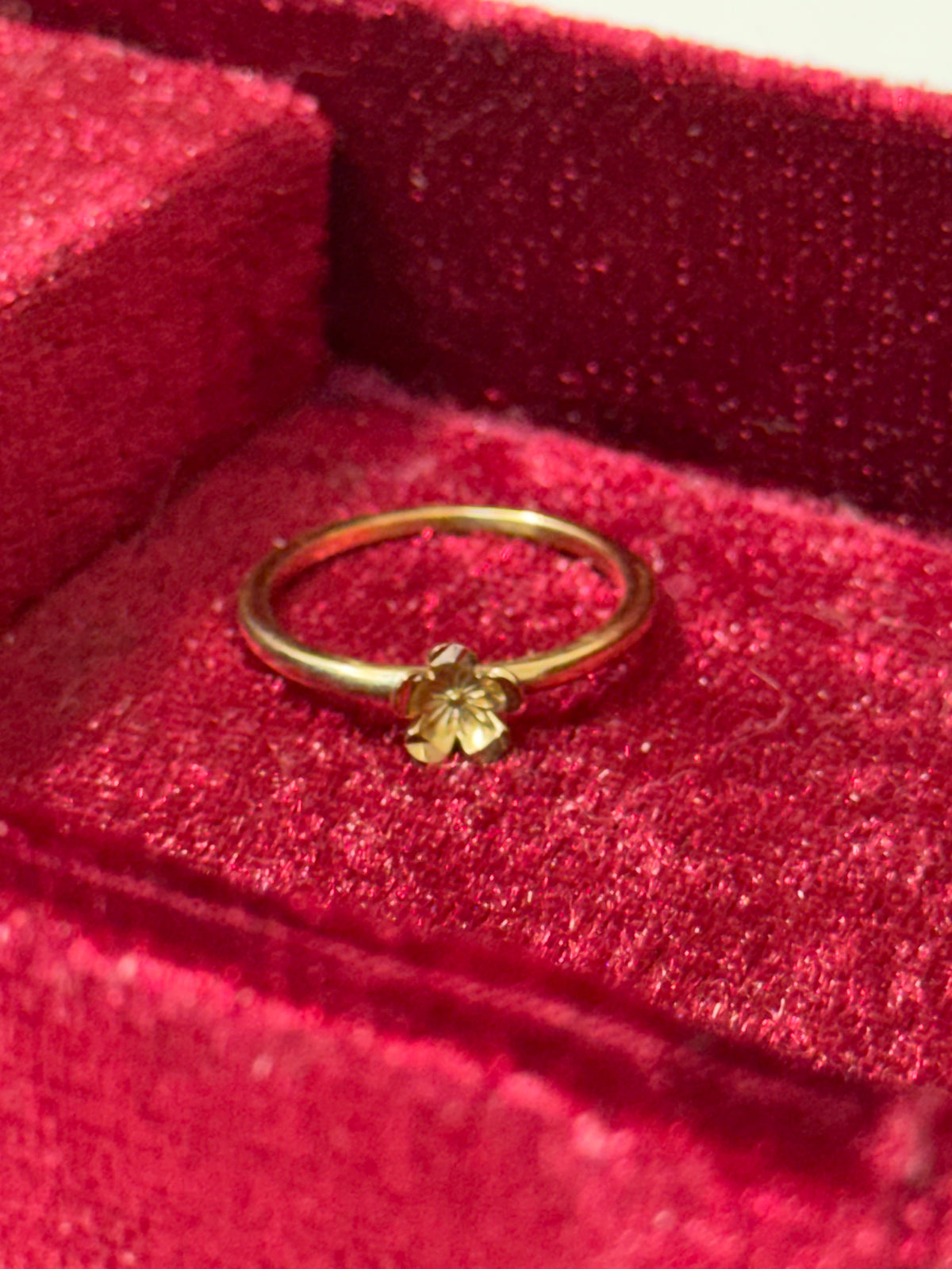 10K Yellow Gold Five-Petal Flower Ring – Size 6