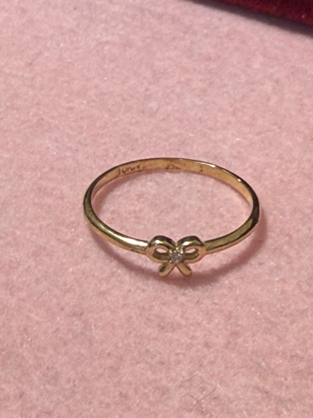 10K Gold Mini Bow Ring – Size 7