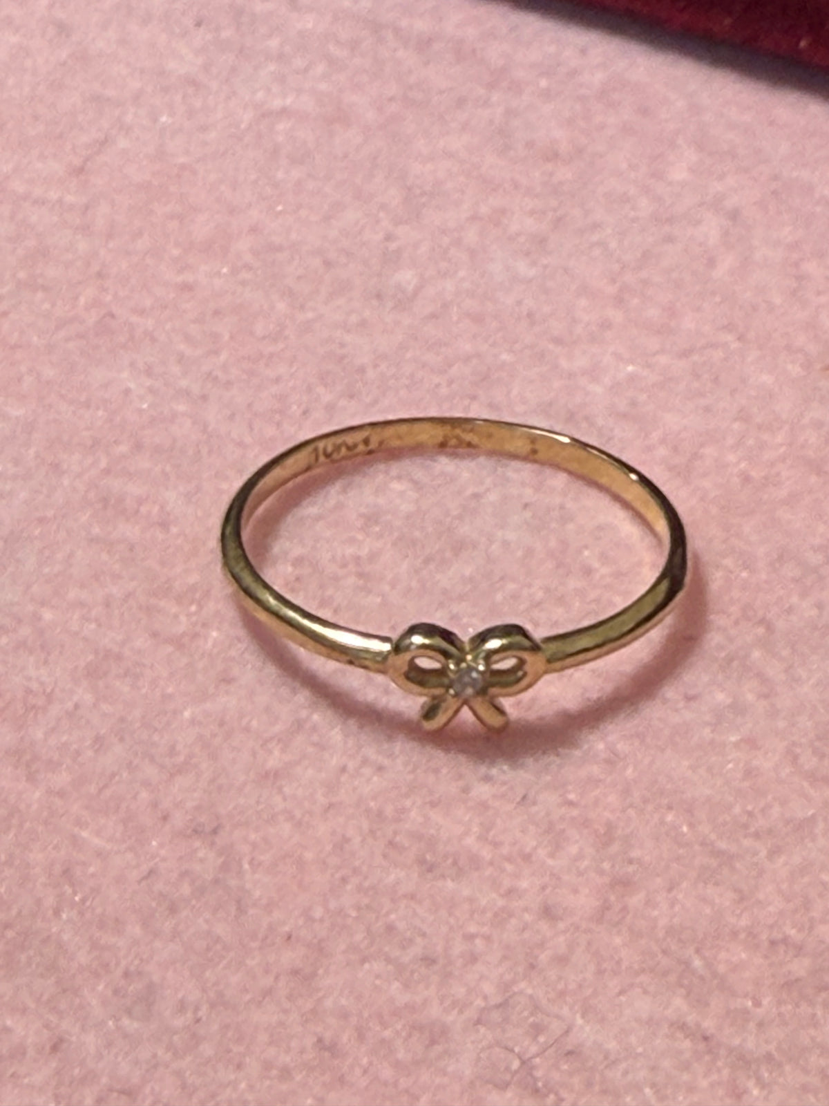 10K Gold Mini Bow Ring – Size 7