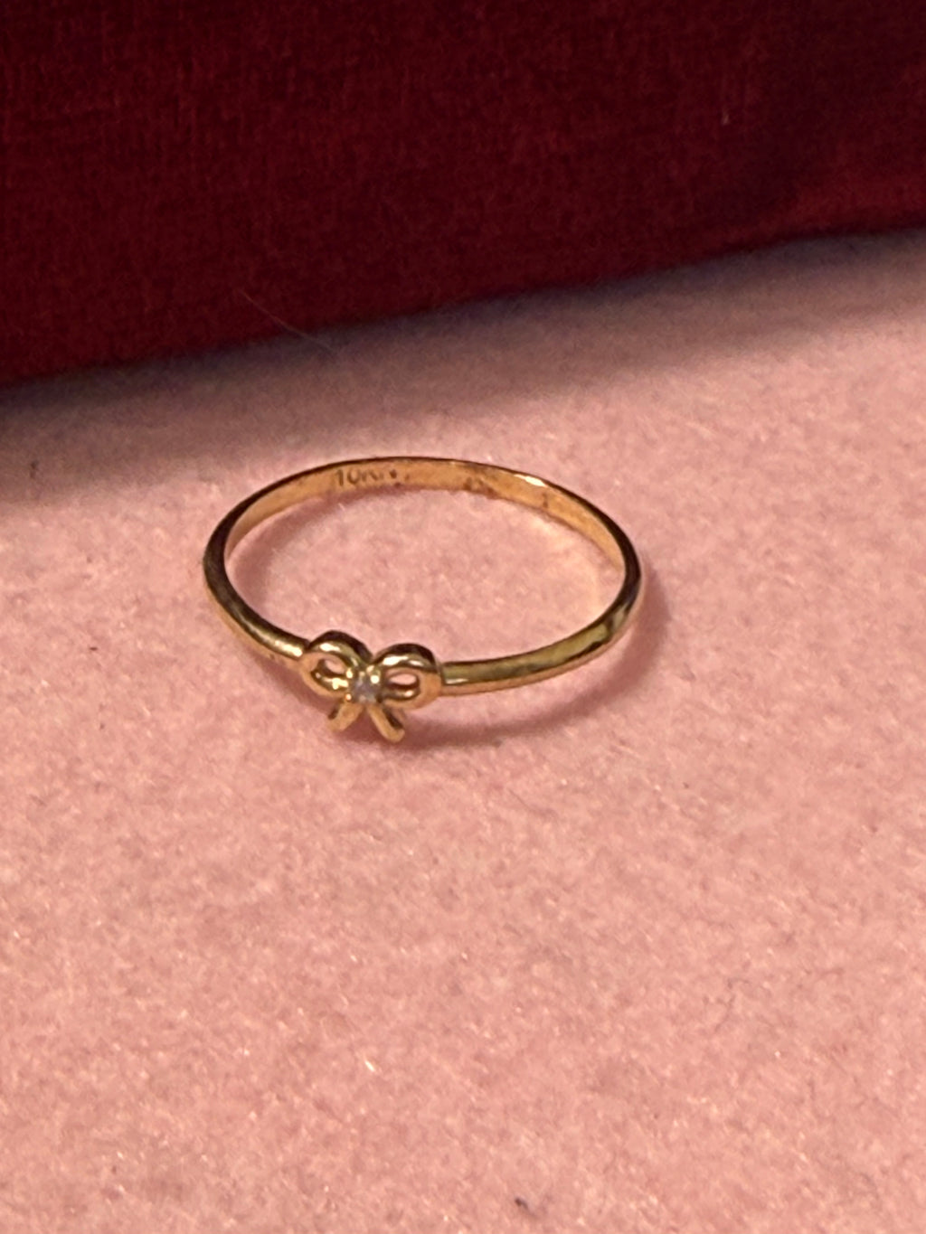 10K Gold Mini Bow Ring – Size 7