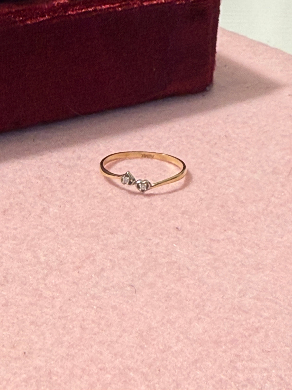14K Gold Two-Stone CZ Ring – Size 6.5