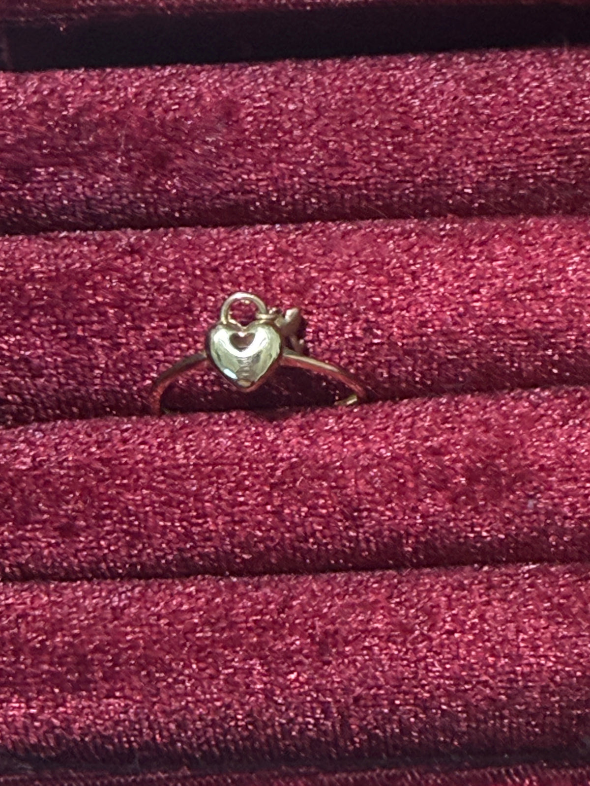 14K Gold Heart Lock & Key Ring – Size 7.75