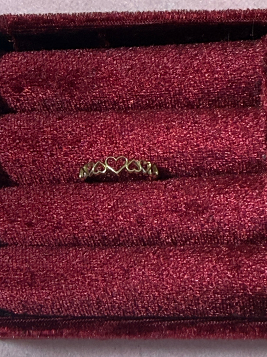 10K Gold Open Heart Band Ring – Size 7