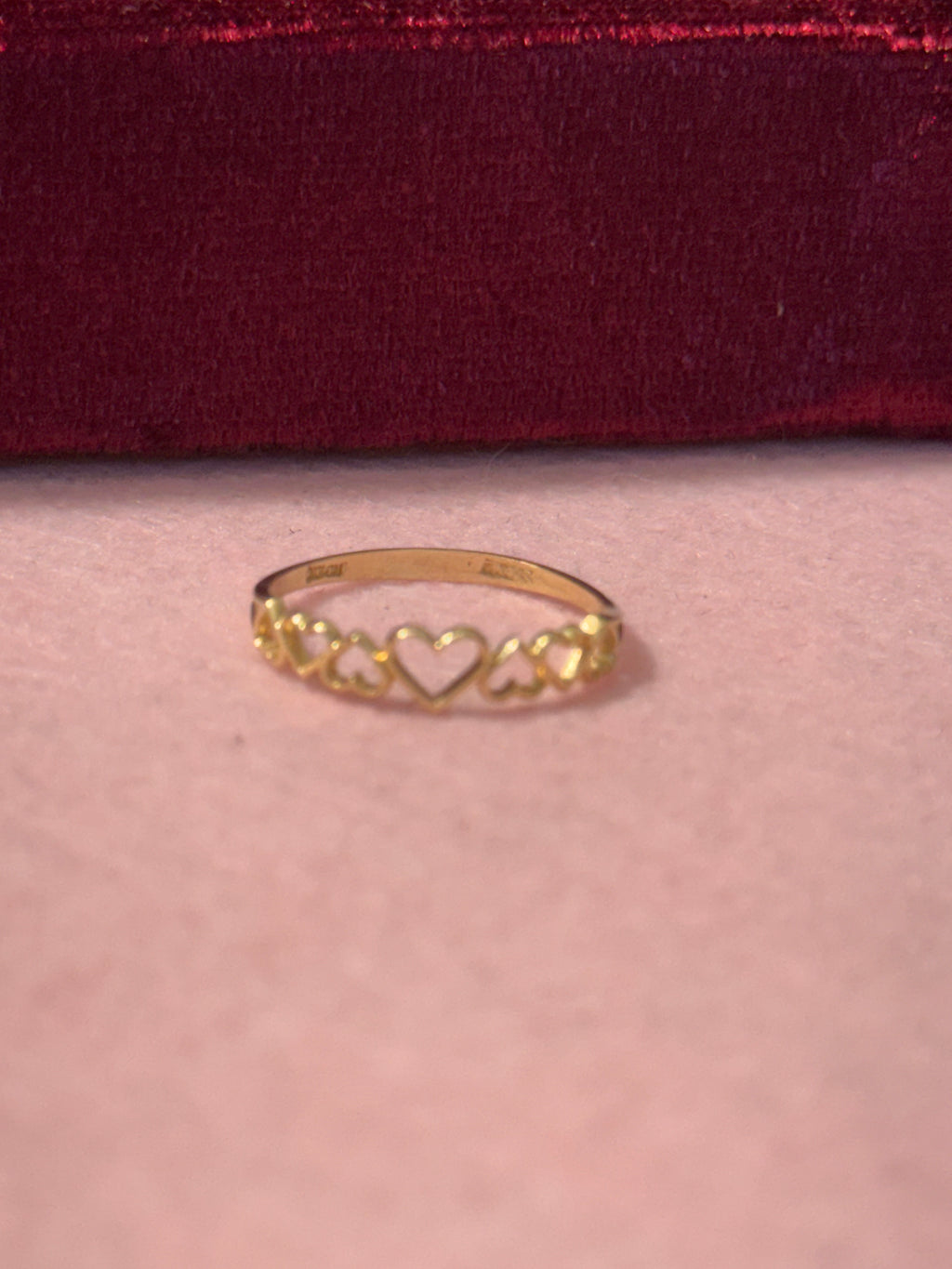 10K Gold Open Heart Band Ring – Size 7