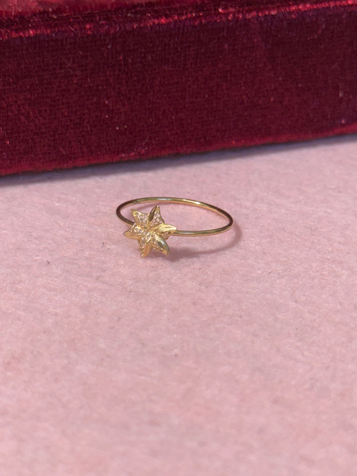 10K Gold Diamond-Cut Star Ring – Size 7