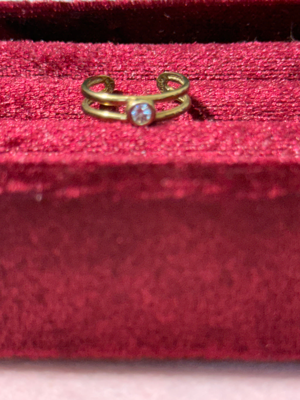 10K Gold Double Band CZ Toe Ring – Adjustable
