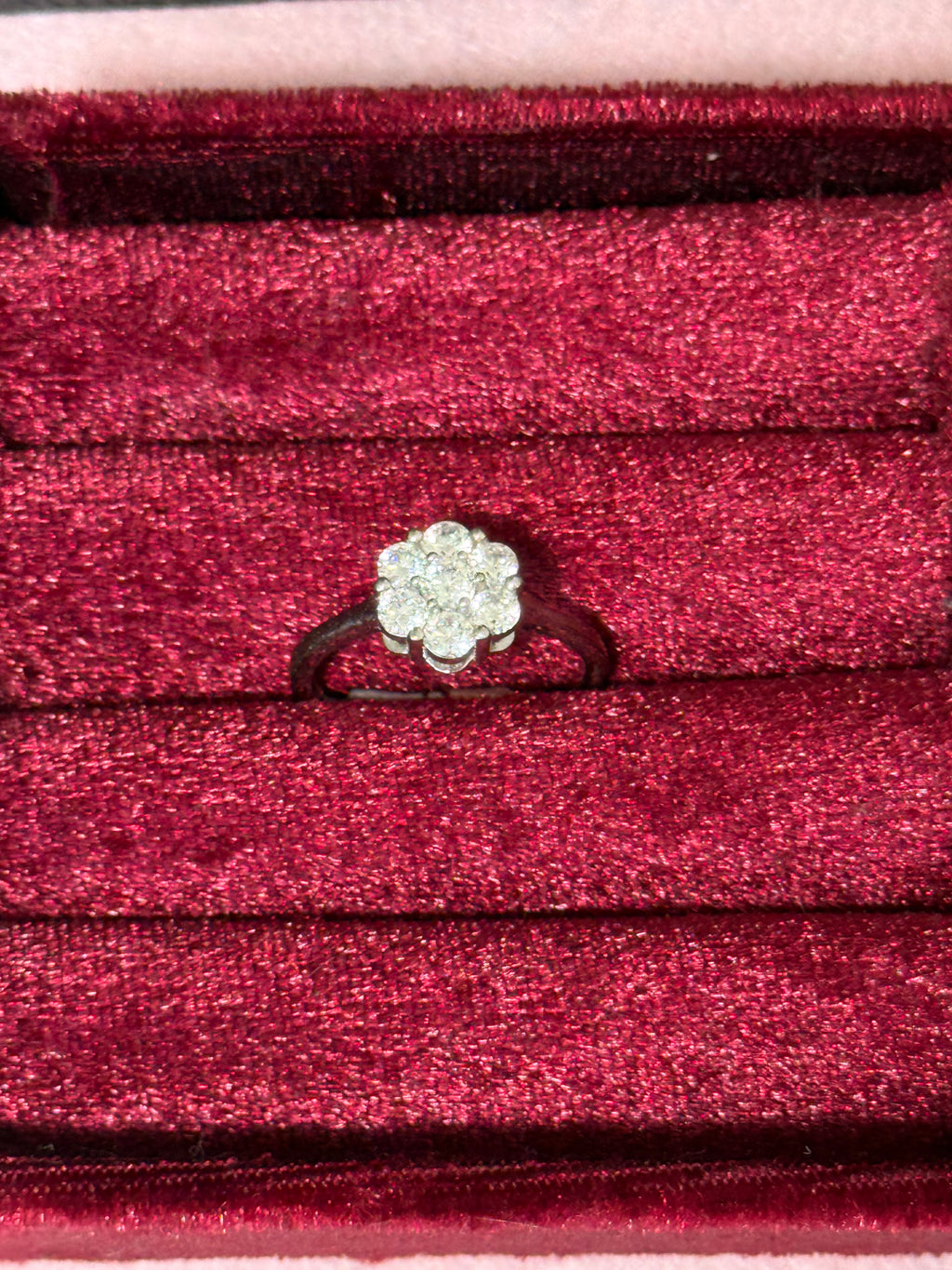 925 Sterling Silver Floral Cluster Ring – Size 8