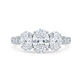 925 Sterling Silver Three-Stone Oval-Cut Ring – Size 7
