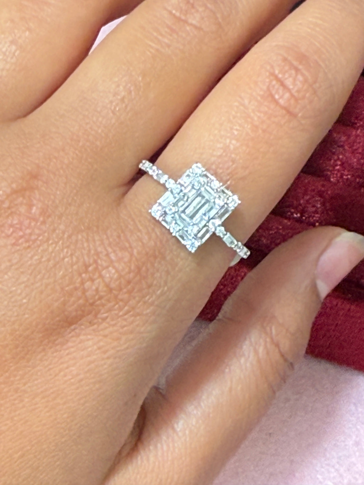 925 Sterling Silver Emerald-Cut Style CZ Ring – Size 10