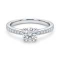 925 Sterling Silver Oval-Cut Solitaire Ring with Sparkling Band – Size 9