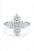 925 Sterling Silver CZ Flower Statement Ring - Size 7