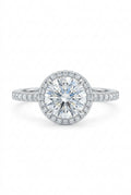 925 Sterling Silver Round-Cut Solitaire Ring with Sparkling Band – Size 8