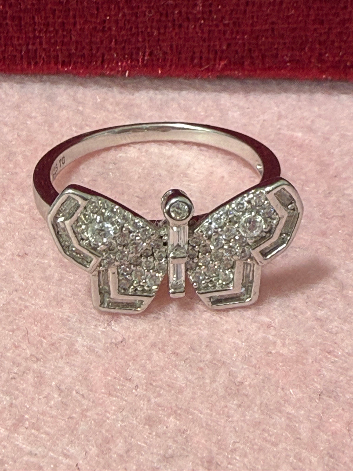 925 Sterling Silver Sparkling Butterfly Ring – Size 9