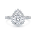925 Sterling Silver Pear-Cut Halo Ring – Size 7
