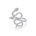 925 Sterling Silver Sparkling Snake Wrap Ring – Size 7